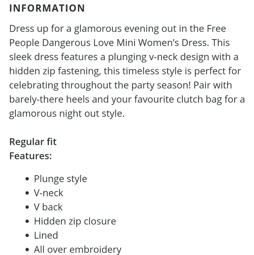 FREE PEOPLE DANGEROUS LOVE MINI WOMEN'S DRESS